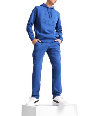 Mens Embossed Fleece Hoodie Track Pants