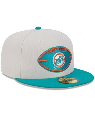 Men's Stone/Aqua Miami Dolphins 2024 Sideline Historic 59FIFTY Fitted Hat