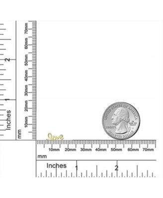 Inspirational Saying Script Words Love Stud Earrings Gold Plated Sterling Silver