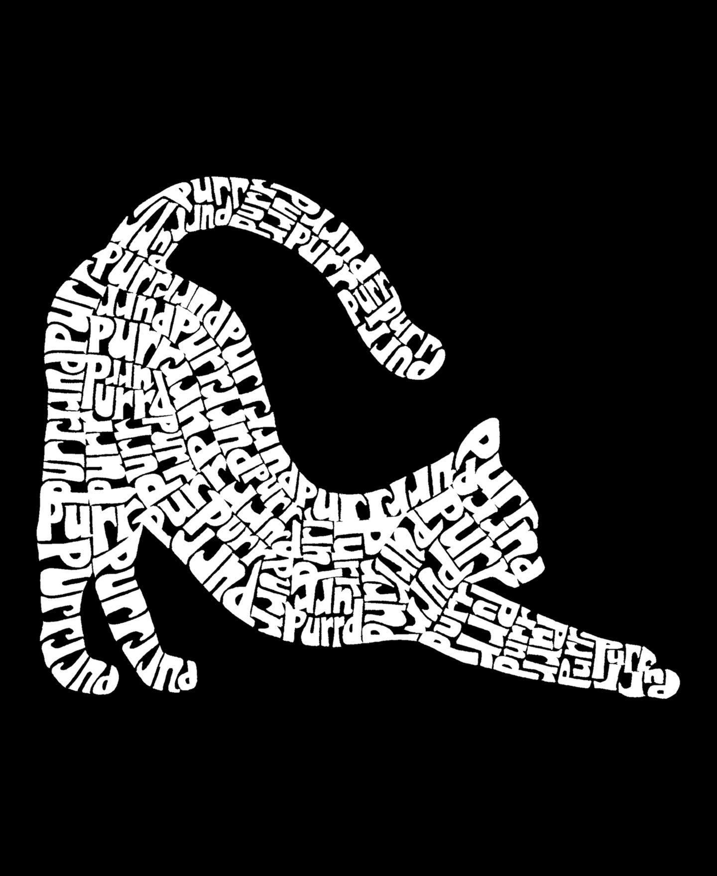 Мужская футболка LA Pop Art Stretching Cat Word Art, цвет: Чёрный — фото 3
