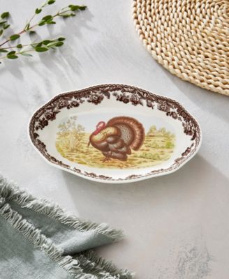 Woodland Turkey Pickle Dish, Set of 2