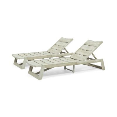 Streamdale Acacia Wood Chaise Lounge Set (Set Of 2)