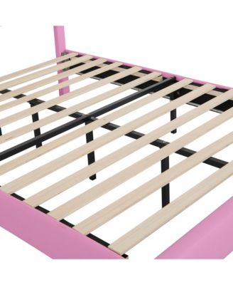 LED Upholstered Princess Bed with Crown Headboard