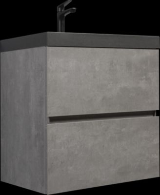 Streamdale Modern 30" Floating Vanity with Black Quartz Top, Grey