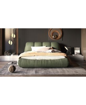 Streamdale Queen Upholstered Platform Bed with Backrest and Solid Legs