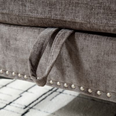 Modern Tufted L-Shaped Sectional with Ottoman and Storage