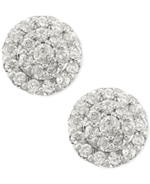 image of Diamond Cluster Stud Earrings in 14k White Gold (1/2 ct. t.w.)