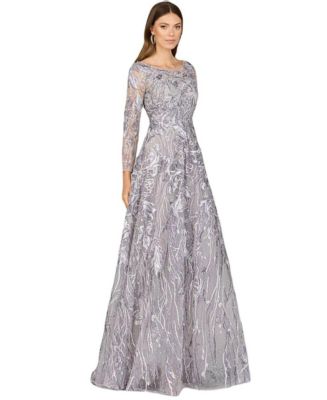 Modest Dresses Macys Women Casual Dresses Lara Women's Long Sleeve Modest  A-Line Gown Multi