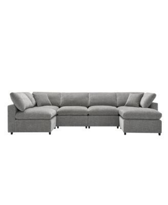 Modern Modular 6-Seat Cloud Sofa Bed with Ottoman
