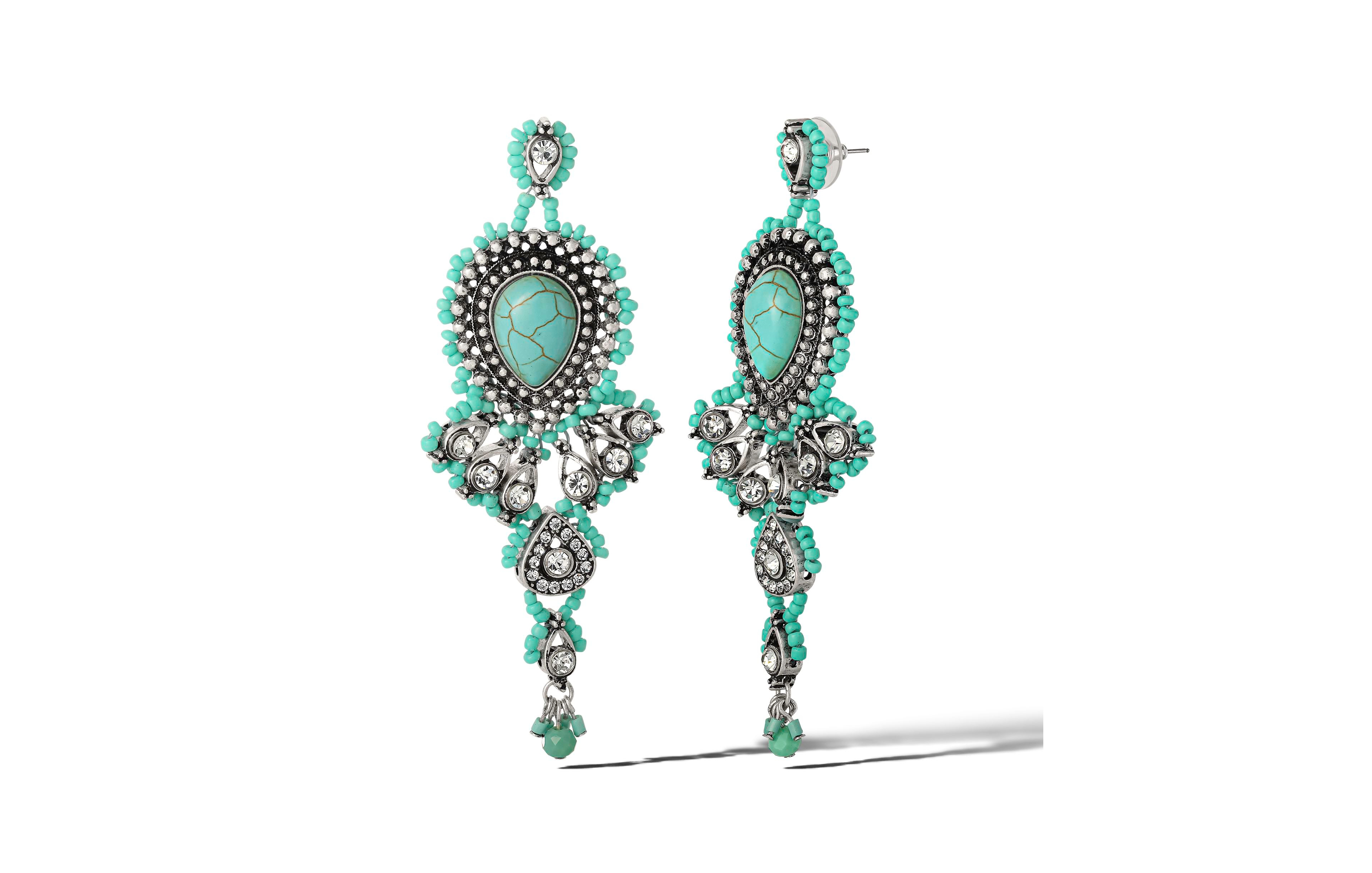 Jessica Simpson Turquiose Bead Statement Earrings