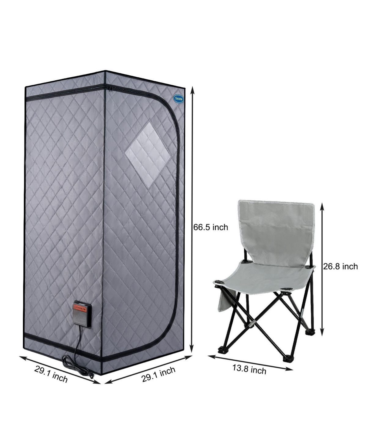Streamdale Furniture Portable Full-Body Infrared Sauna Tent with Heating Panels, Foot Pad, Chair, Reading Light, Easy Setup, Fcc Certified - Cement gr