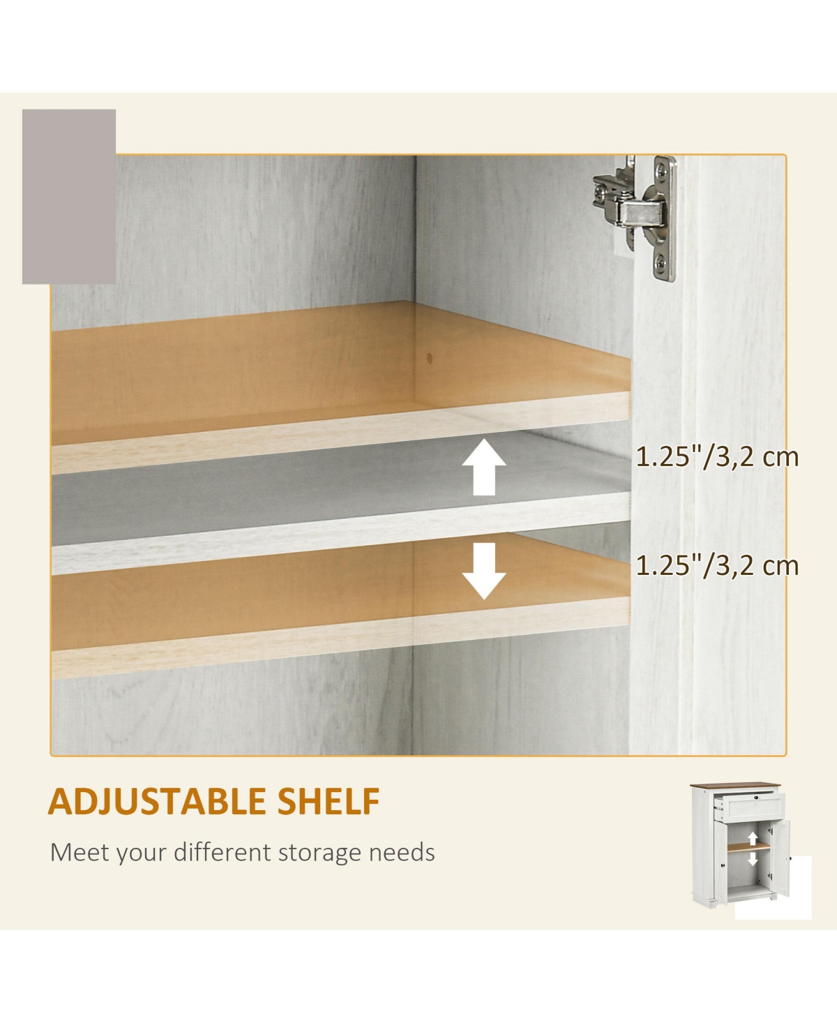 Simplie Fun Farmhouse Barn Door Accent Cabinet with Drawer & Shelf