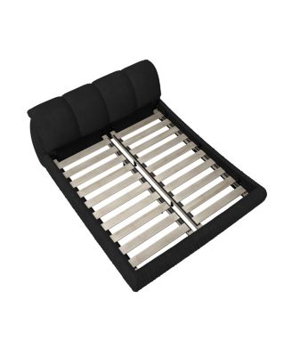 Queen Upholstered Platform Bed with Padded Backrest