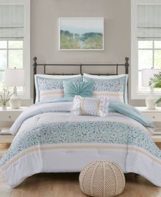 Caralie Seersucker 5-Pc. Comforter Set, King/California King