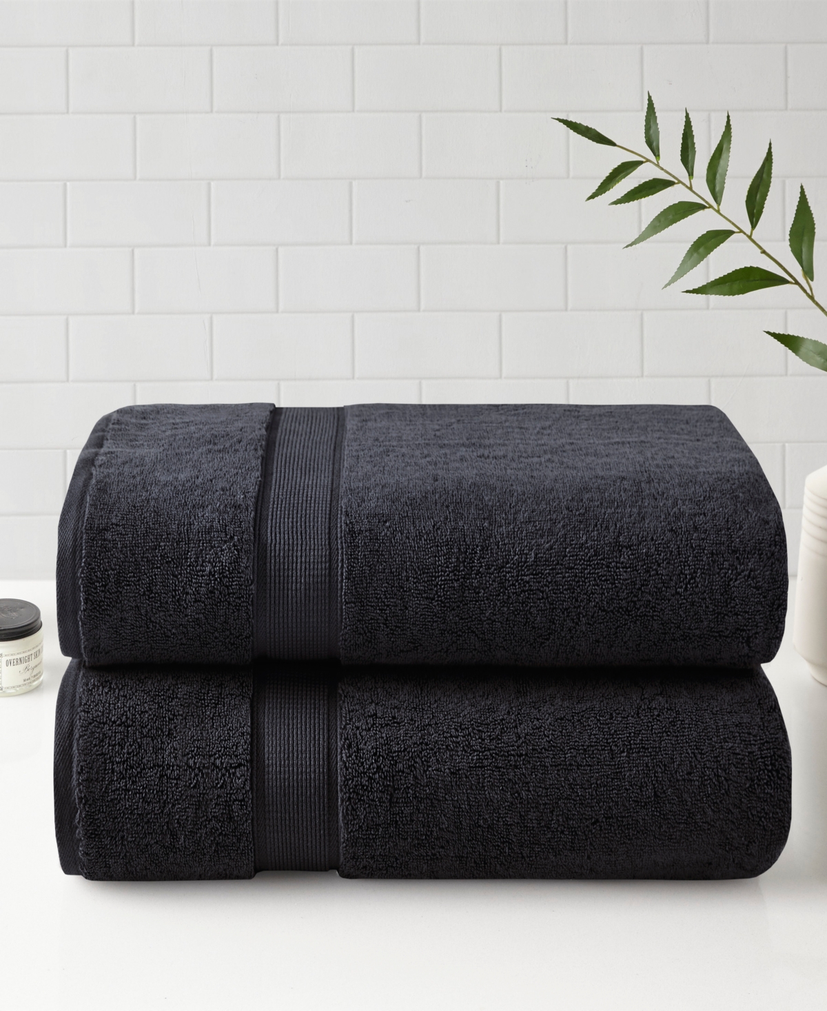 Madison Park Signature Luxury Cotton 2-pc. Bath Sheet, 34" X 68" In Black