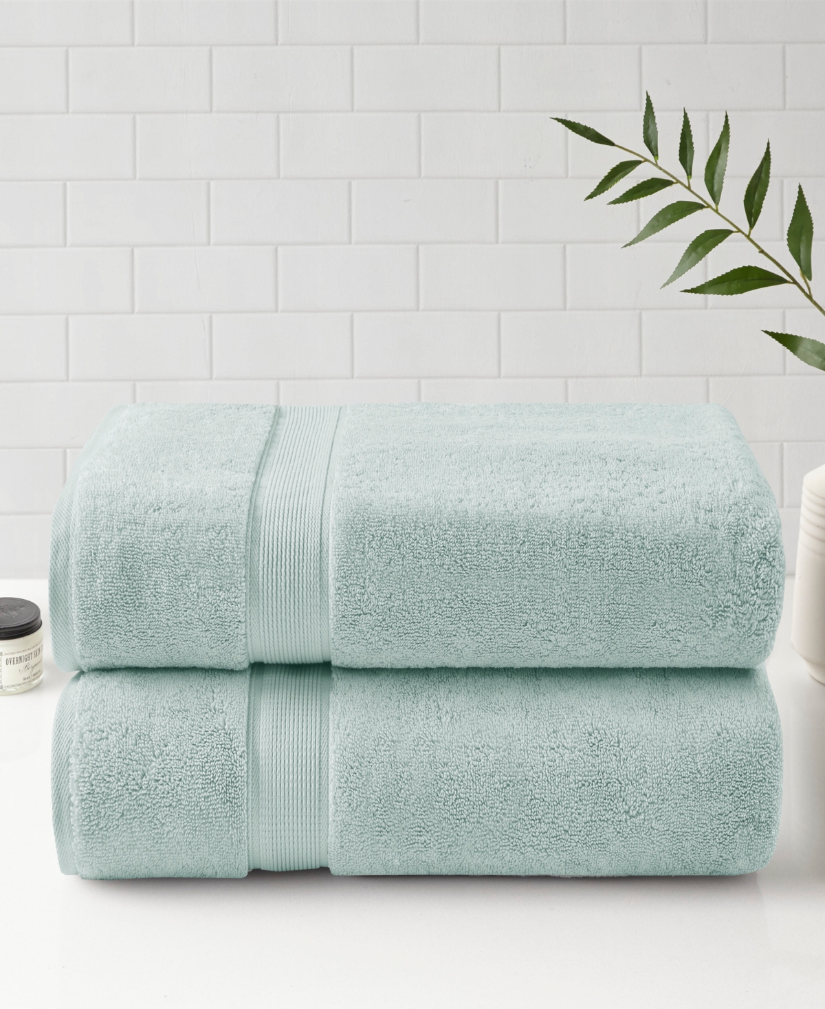 Madison Park Signature Luxury Cotton 2-pc. Bath Sheet, 34" X 68" In Seafoam