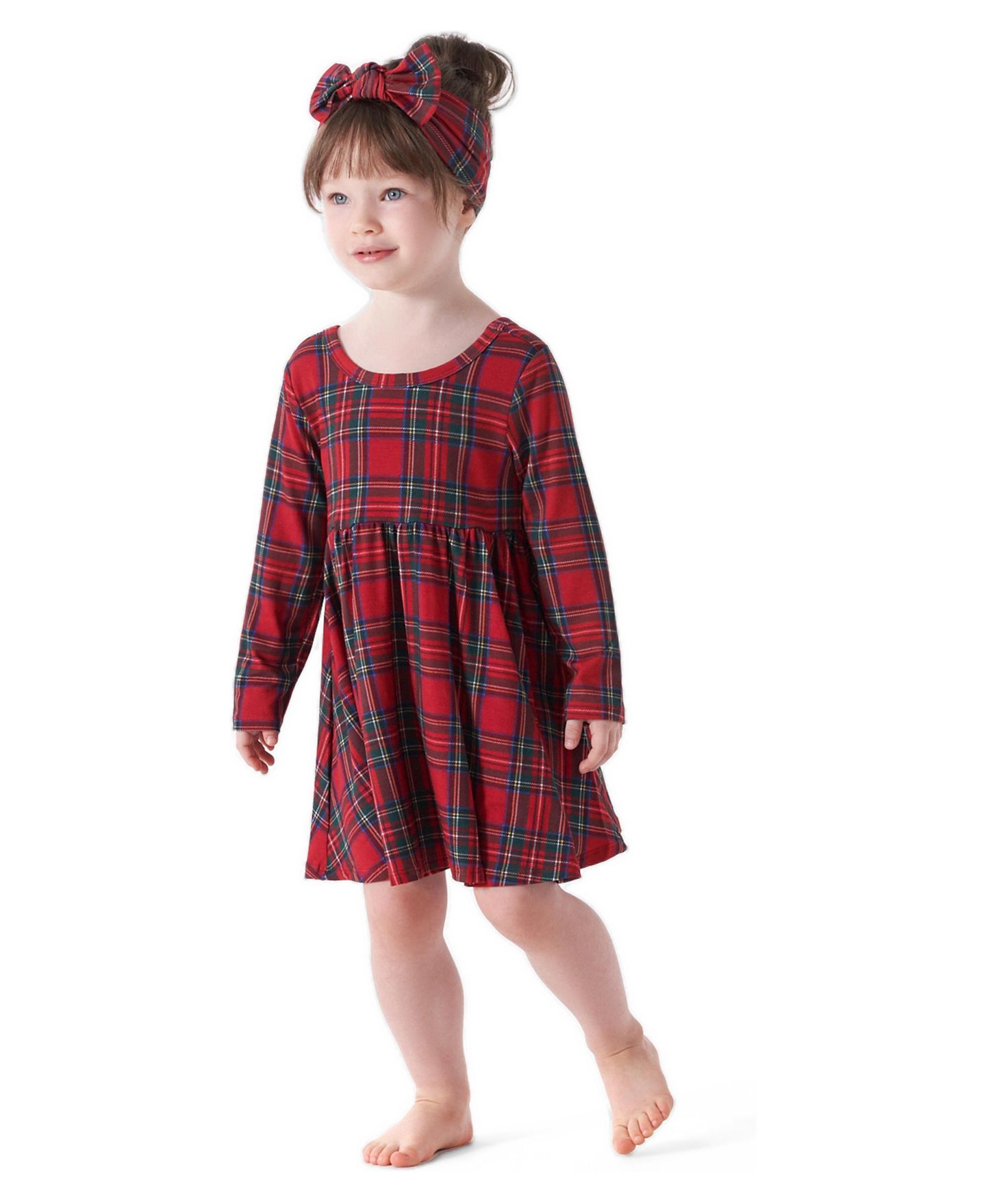 Платье Gerber Holiday Plaid About You Long Sleeve Dress для девочек-малышей, цвет: Клетчатый — фото 2