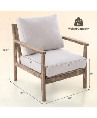 Modern Accent Chair with Solid Rubber Wood Armrests