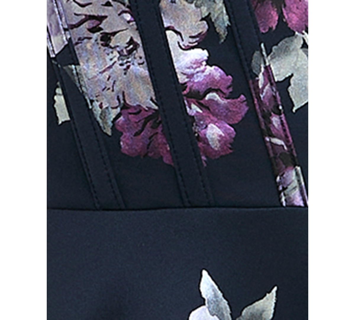City Studios Juniors' Foil Floral Print Sleeveless Fit & Flare Dress -purpl