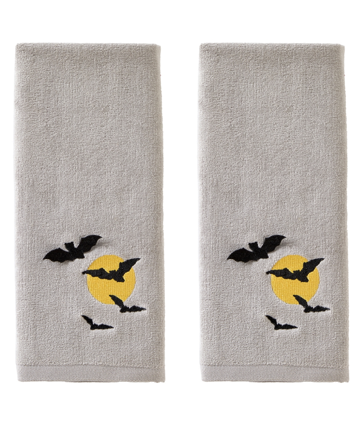Skl Home Full Moon Flight Cotton 2 Piece Hand Towel, 16" X 25" In Gray