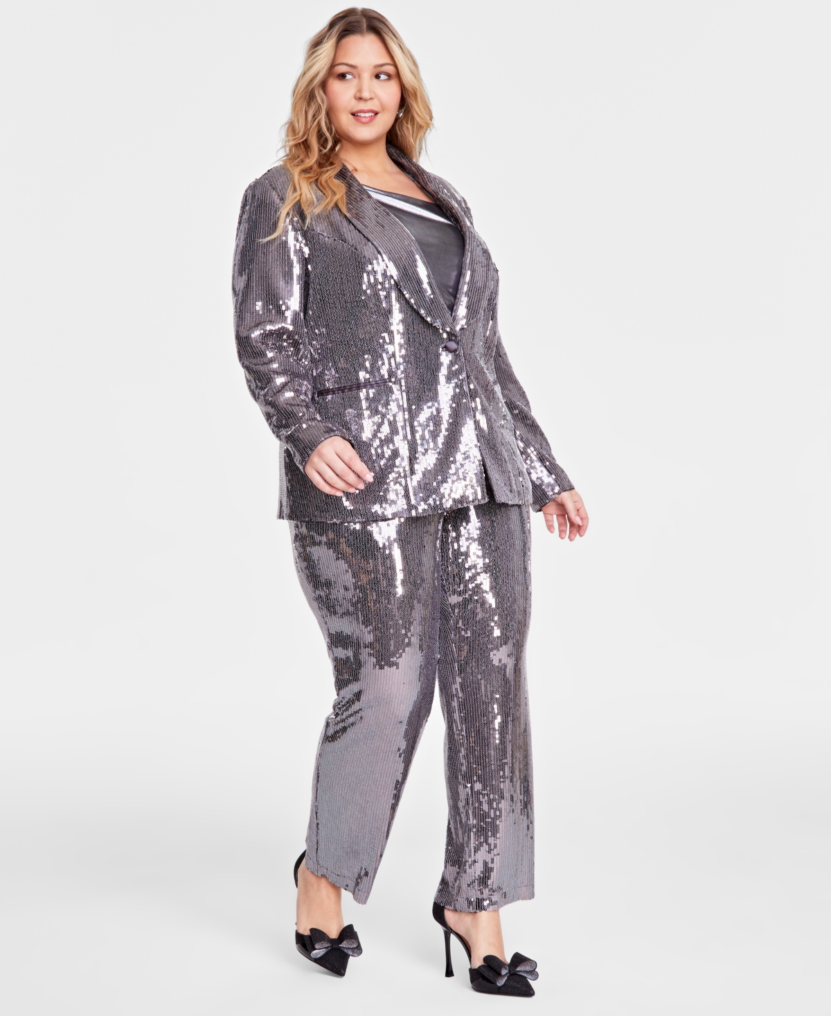 I.n.c. International Concepts Plus Size Sequined Blazer, Created for Macy's
