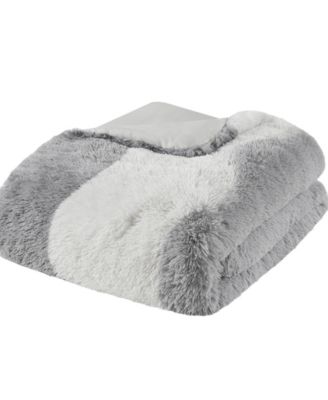 Cassie Ombre Shaggy Faux Fur 3 Piece Comforter Set, Full/Queen