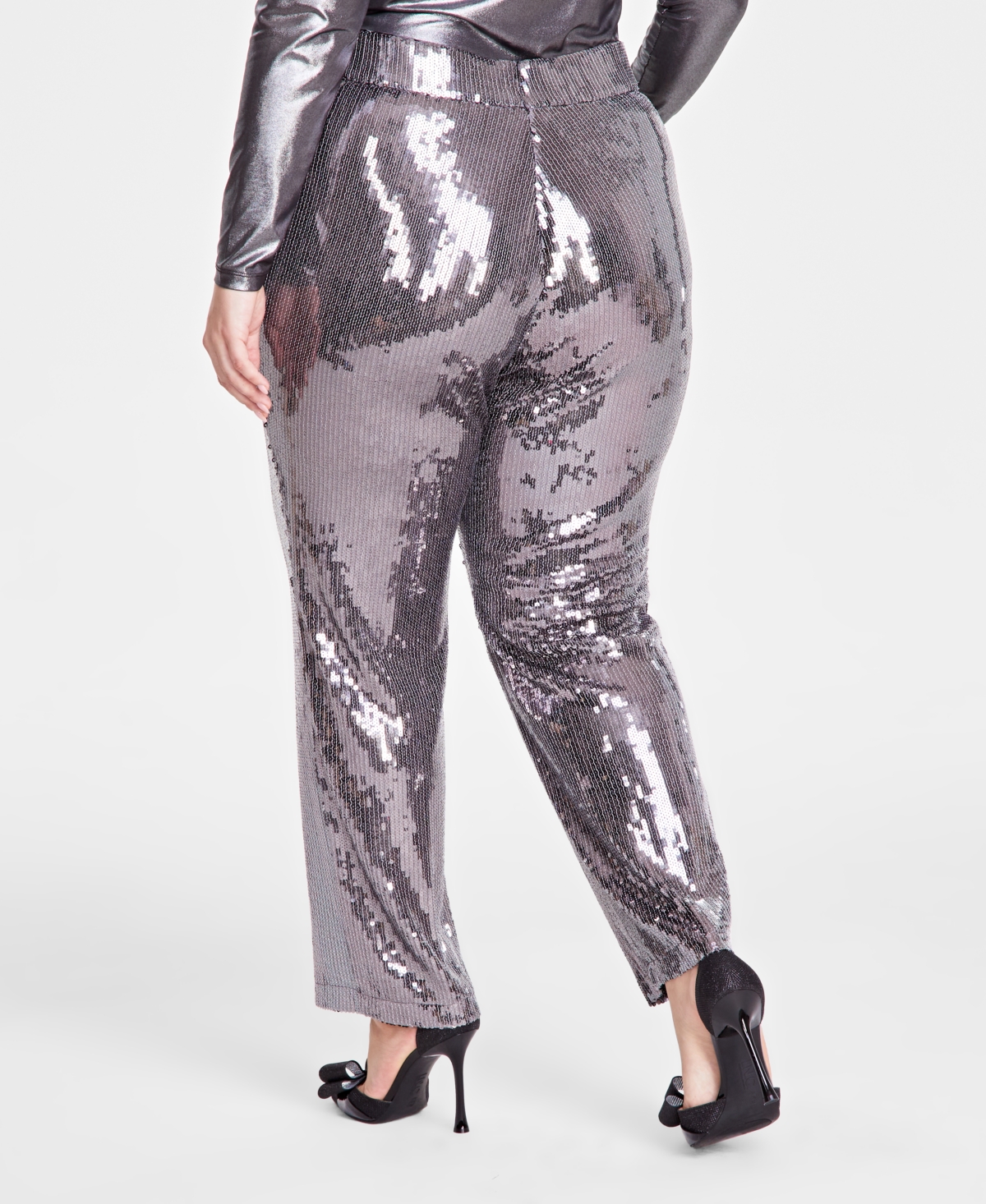 I.n.c. International Concepts Plus Size Sequined Straight-Leg Pants, Created for Macy's
