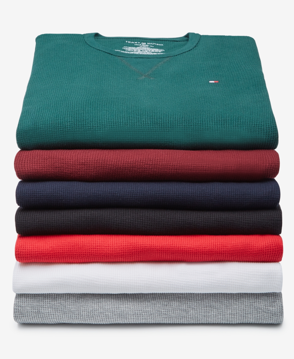 Tommy Hilfiger Men's Waffle-Knit Long-Sleeve Crewneck Thermal Top