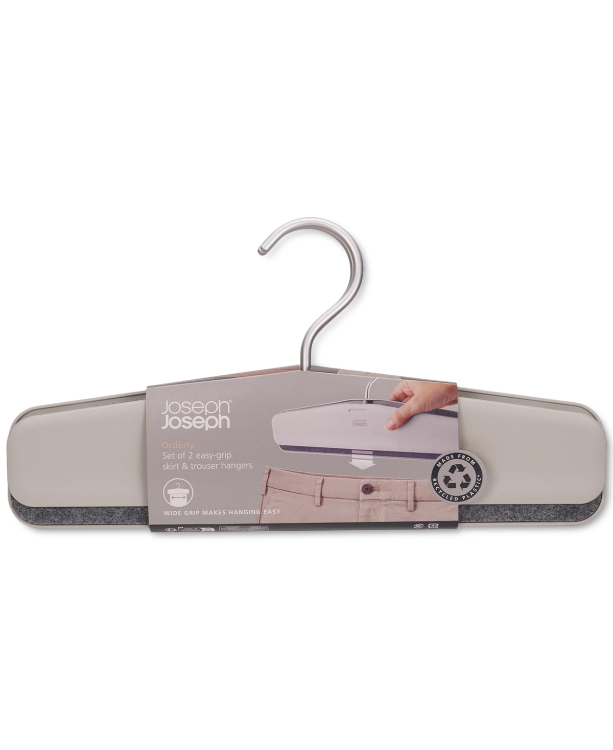 Joseph Joseph Orderly 2-pk. Easy-grip Trouser Or Skirt Hangers In White