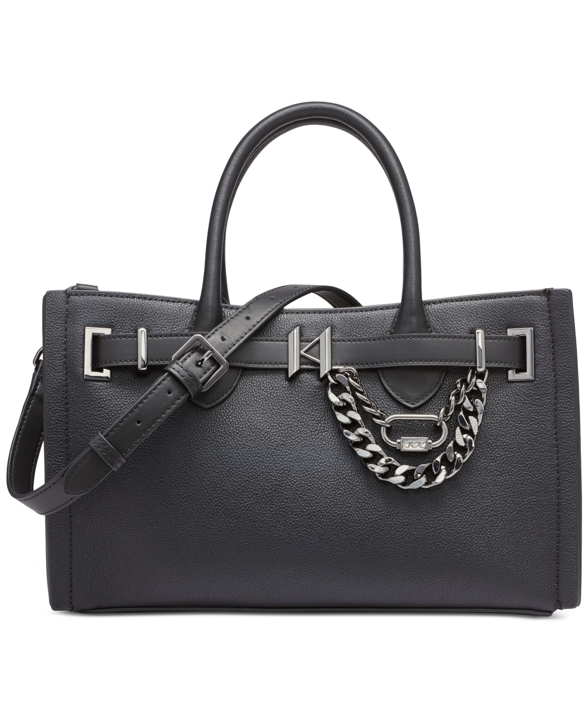 Karl Lagerfeld Cerise Leather Satchel In Blk,dk Gun | ModeSens