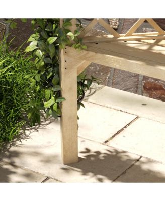 55" Wooden Garden Benches with Slatted Seat and Screening