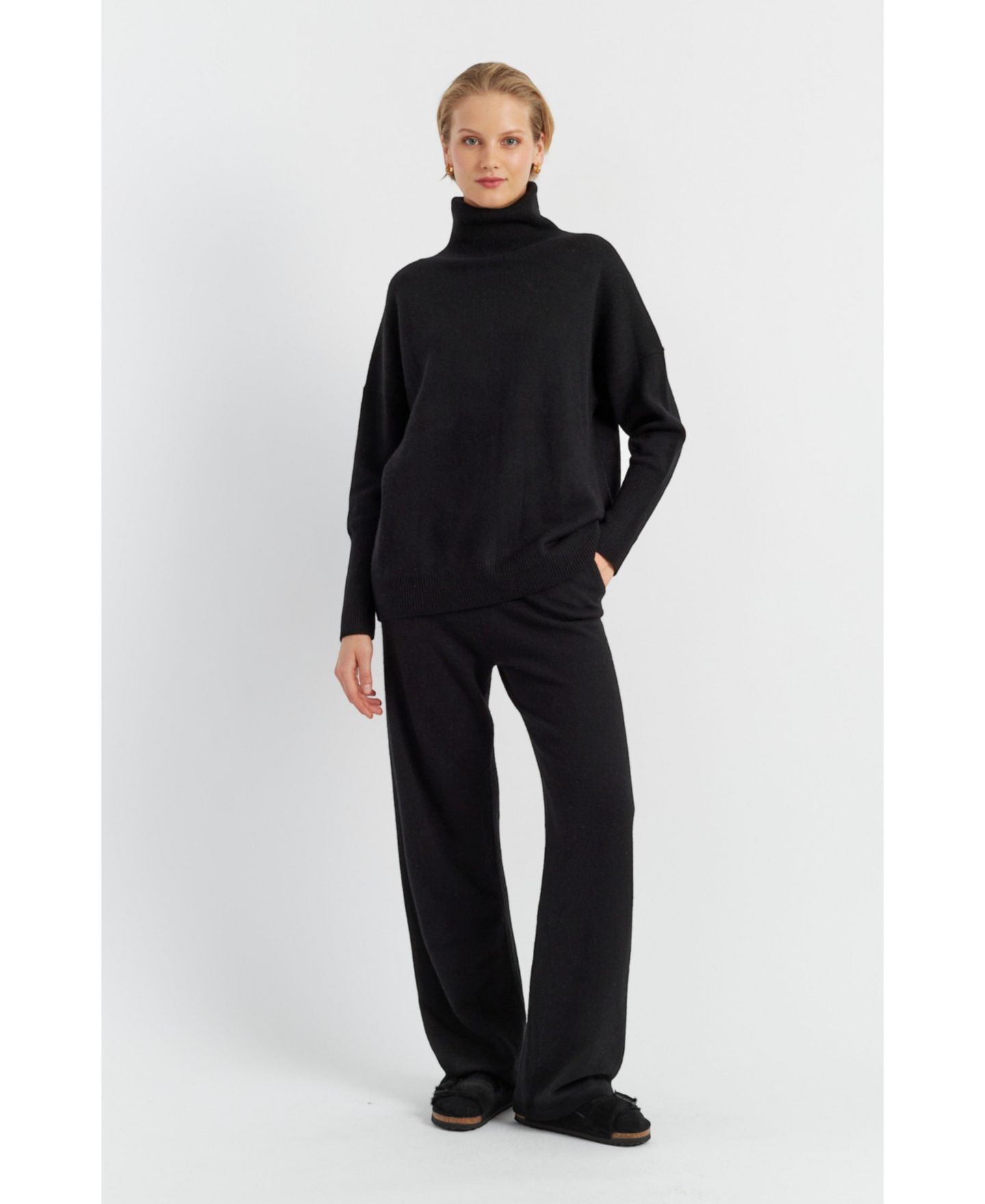 Женский свитер Chinti & Parker Pure Cashmere Roll Neck, цвет: Чёрный — фото 3