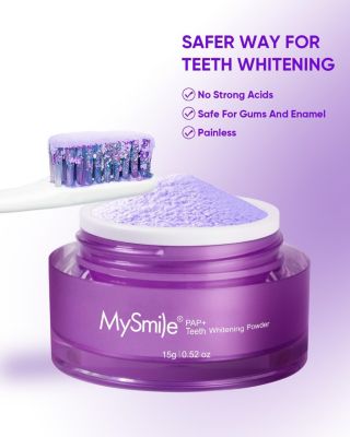 Pap Natural Mint Non-Sensitive Teeth Whitening Powder Cavity Prevention Little Foam for Cleaning Tooth Fresh Breath Care Oral Alternative Fluoride Free Toothpaste -  0.52 oz