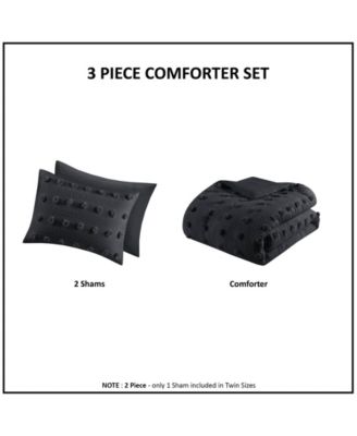 Lucy Clip Jacquard 3-Piece Comforter Set, Twin/Twin XL