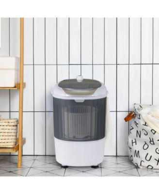 Portable Mini Washing Machine Semi-Automatic Washer and Spinner Combo with Single Tub-Gray