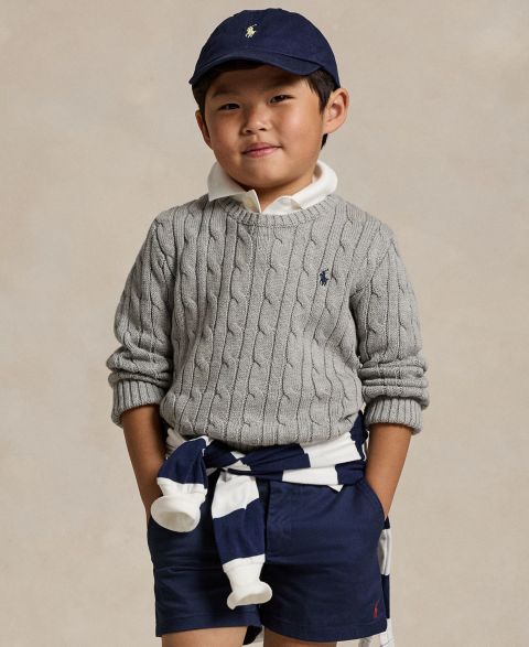 Свитер Polo Ralph Lauren Cable-Knit Cotton Sweater для мальчиков, цвет: Меланжевый
