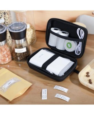 Nelko Genuine Case for P21 Label Maker, Compatible with Phomemo D30 D35 Label Maker, for NIIMBOT D11 D110, for JADENS/Memoking/SUPVAN, Box with Mesh Pocket for Batteries Accessories (Case Only), Black