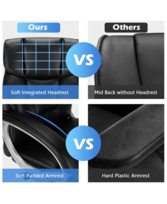 Big and Tall Adjustable High Back Leather Executive Computer Desk Chair