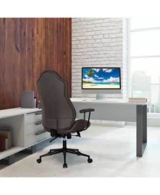 High Adjustable Back Executive Office Chair with Armrest-Brown