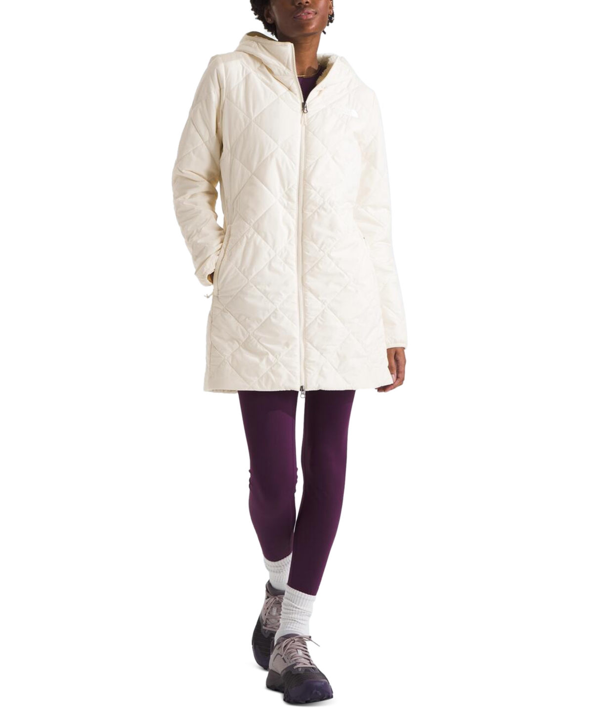 The North Face Women's Shady Glade Insulated Parka In White Dune