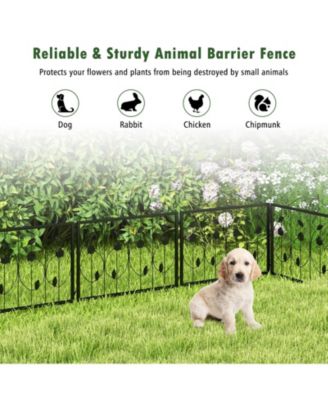 Decorative Garden Fence with 8 Panels Animal Barrier