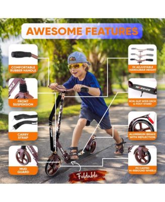 Lightweight and Foldable Kick Scooter - Adjustable Scooter for Teens and Adult, Alloy Deck with High Impact Wheels (Real Tree)