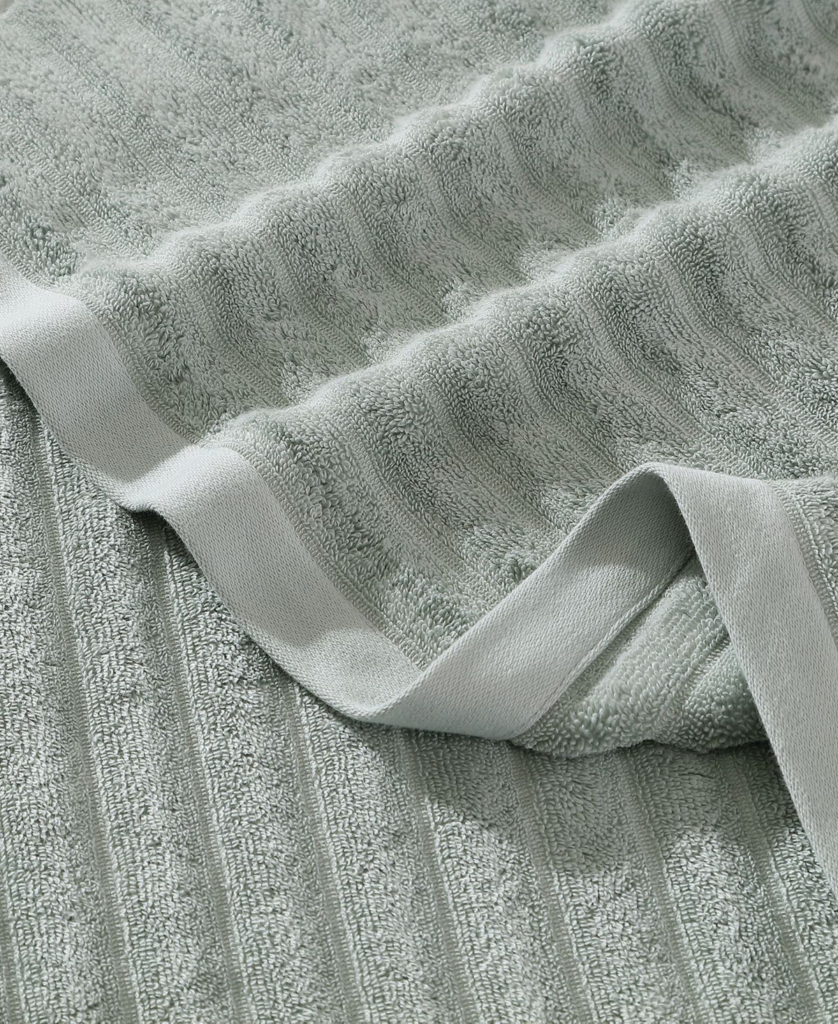Sunday Citizen Cotton Ribbed Towel Set In Sage