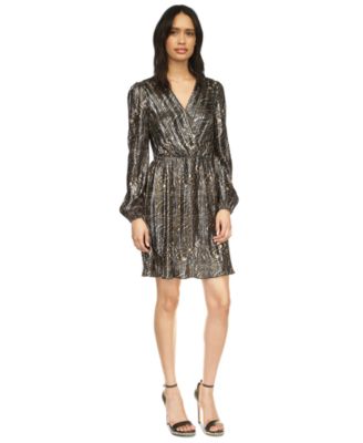Michael Kors - Women's Pleated Metallic Fit & Flare Dress