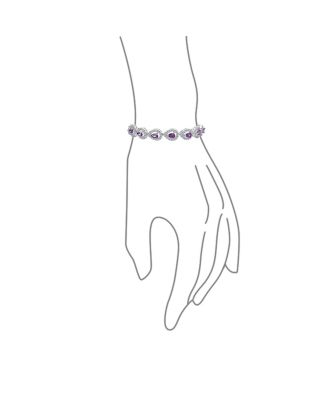 Cocktail Party Estate Statement Halo Teardrop CZ Purple Bracelet Prom s 7 Inch