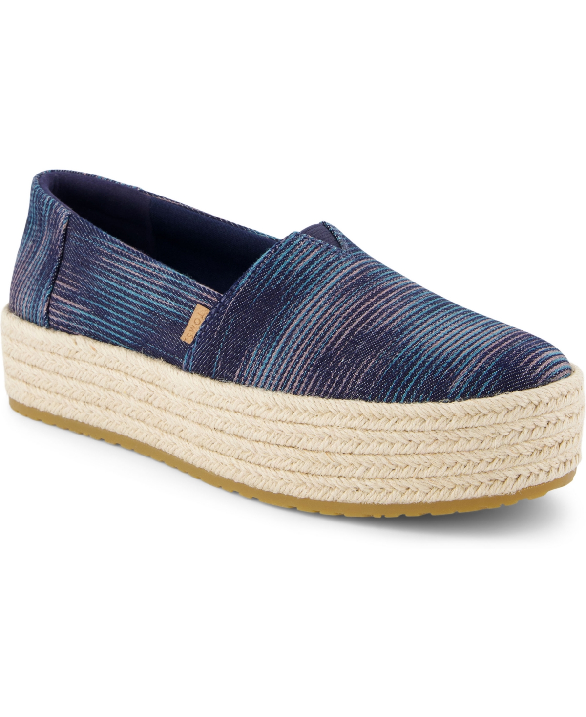TOMS WOMEN'S VALENCIA NOVELTY DENIM PLATFORM ESPADRILLES 