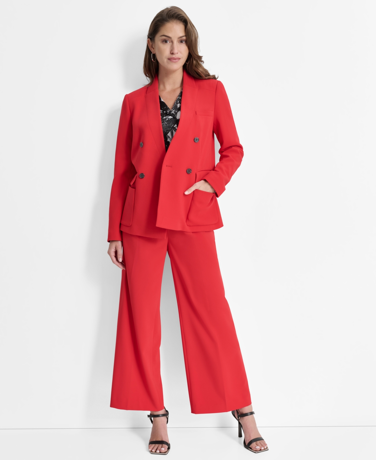 Dkny Women's Double-Breasted Long-Sleeve Blazer