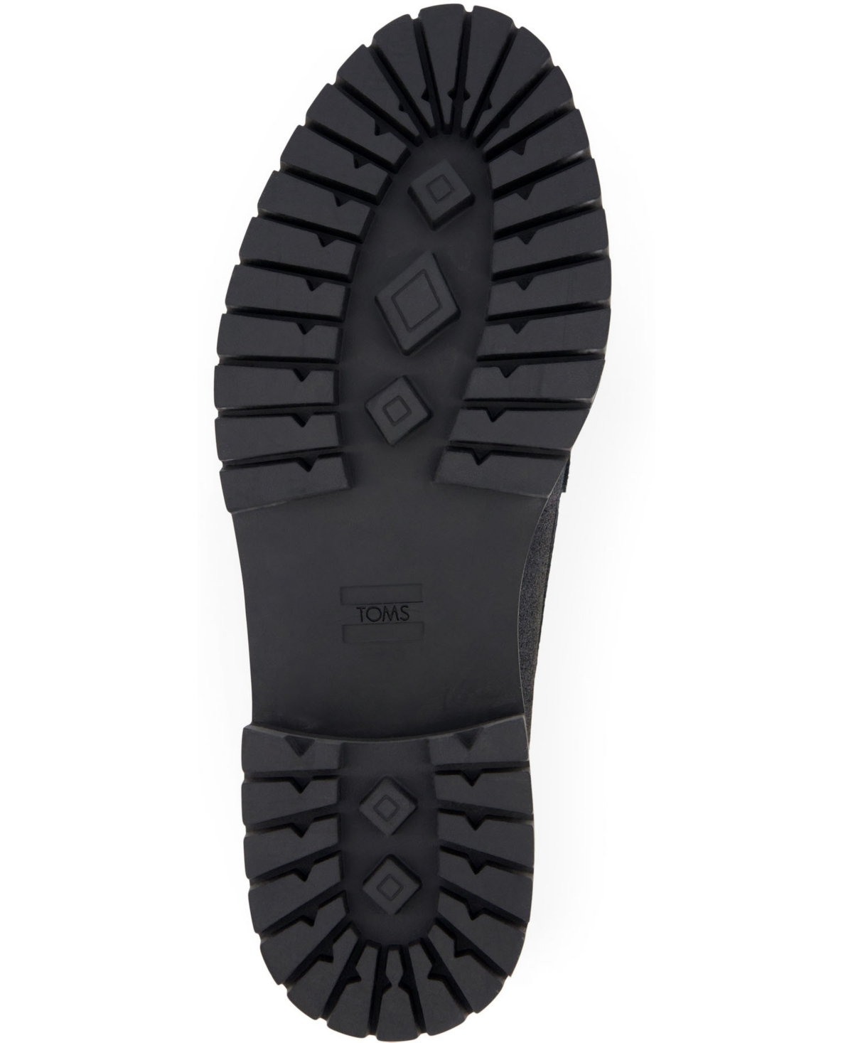Shop Toms Women's Cara Lug Sole Loafers In Black Metallic Leather
