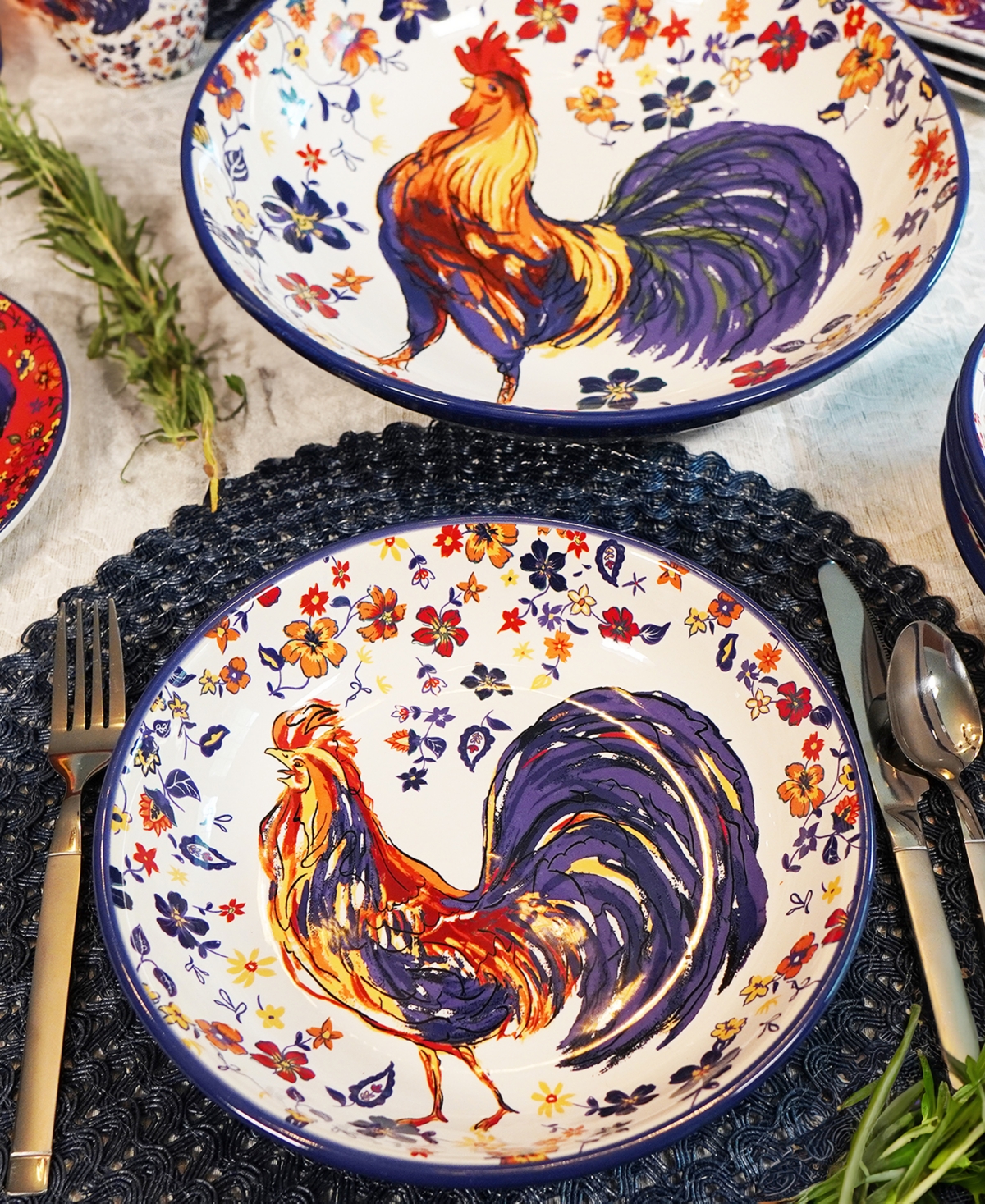 Certified International Morning Rooster Set Of 4 Soup Bowls In Miscellaneous
