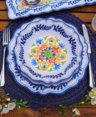 Flores 12 Pc Dinnerware Set, Service For 4